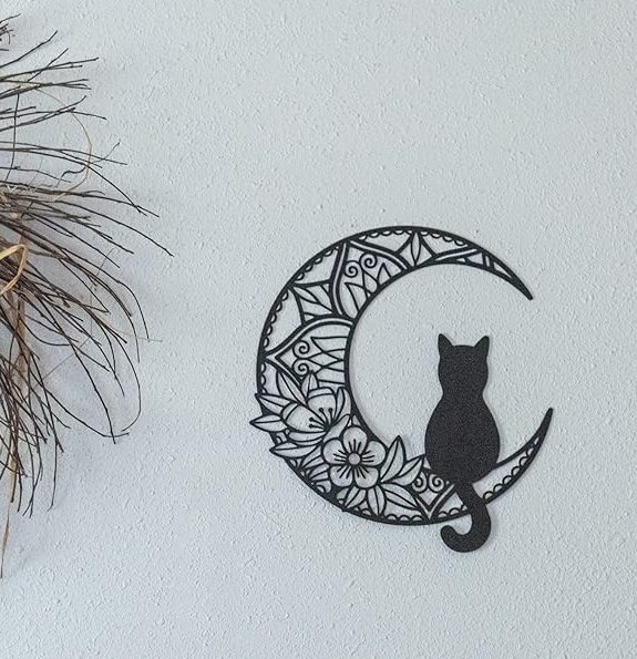 Black Cat And Moon Wall Art